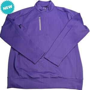 Antigua Pullover Men's Medium Generation 1/4 Zip Vented Zip Pocket Purple NWT
